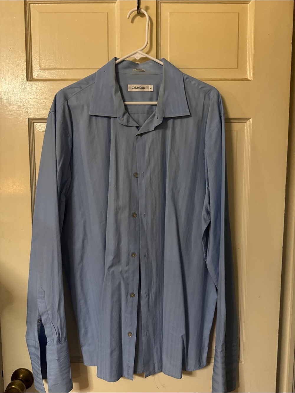 Calvin Klein Men's Sky Blue Button-Up Dress Shirt
